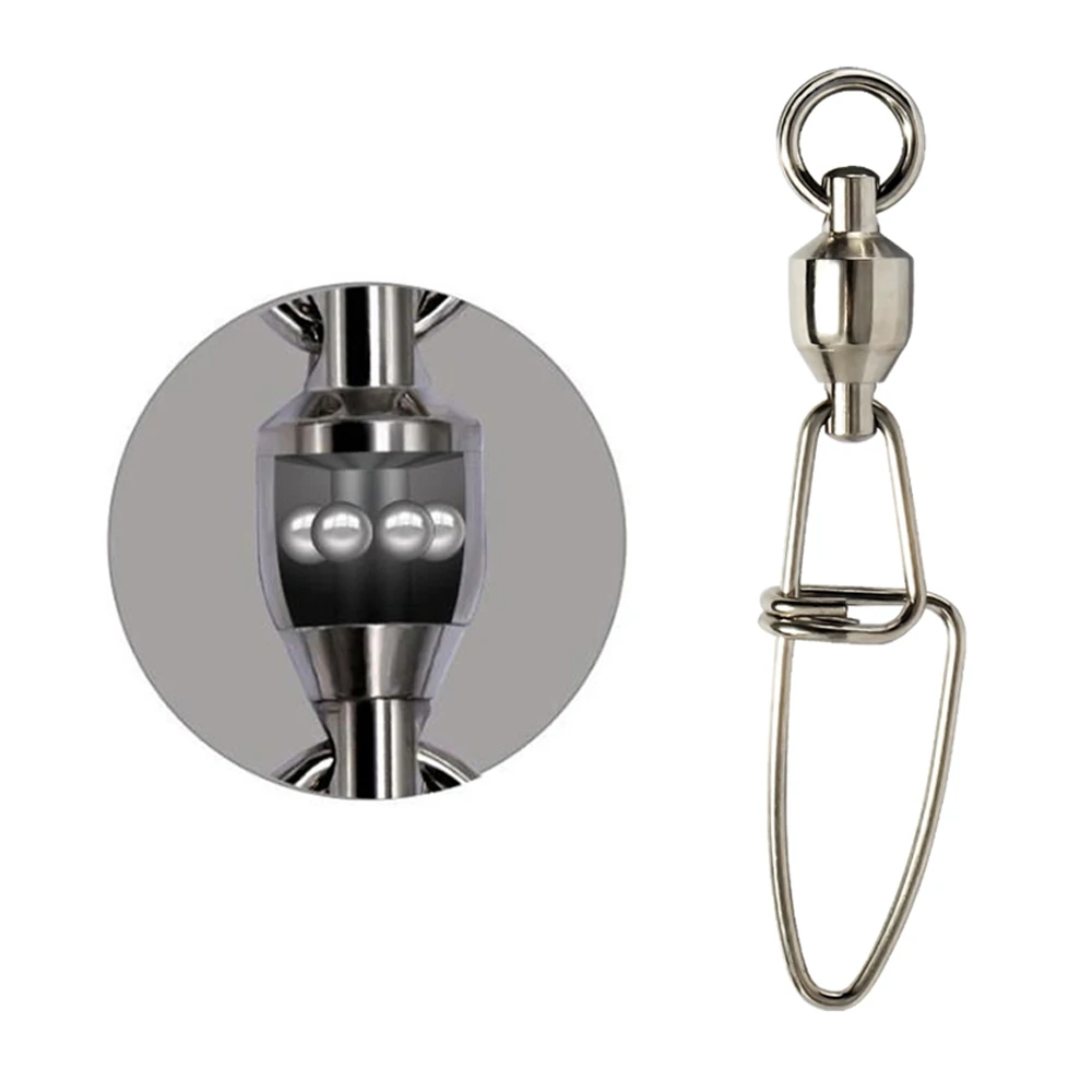 DNDYUJU 20-50 Uds rodamiento de bolas de pesca giratorio de acero inoxidable bloqueo cruzado Snap conector de señuelo de pesca accesorios de pesca - imagen 3