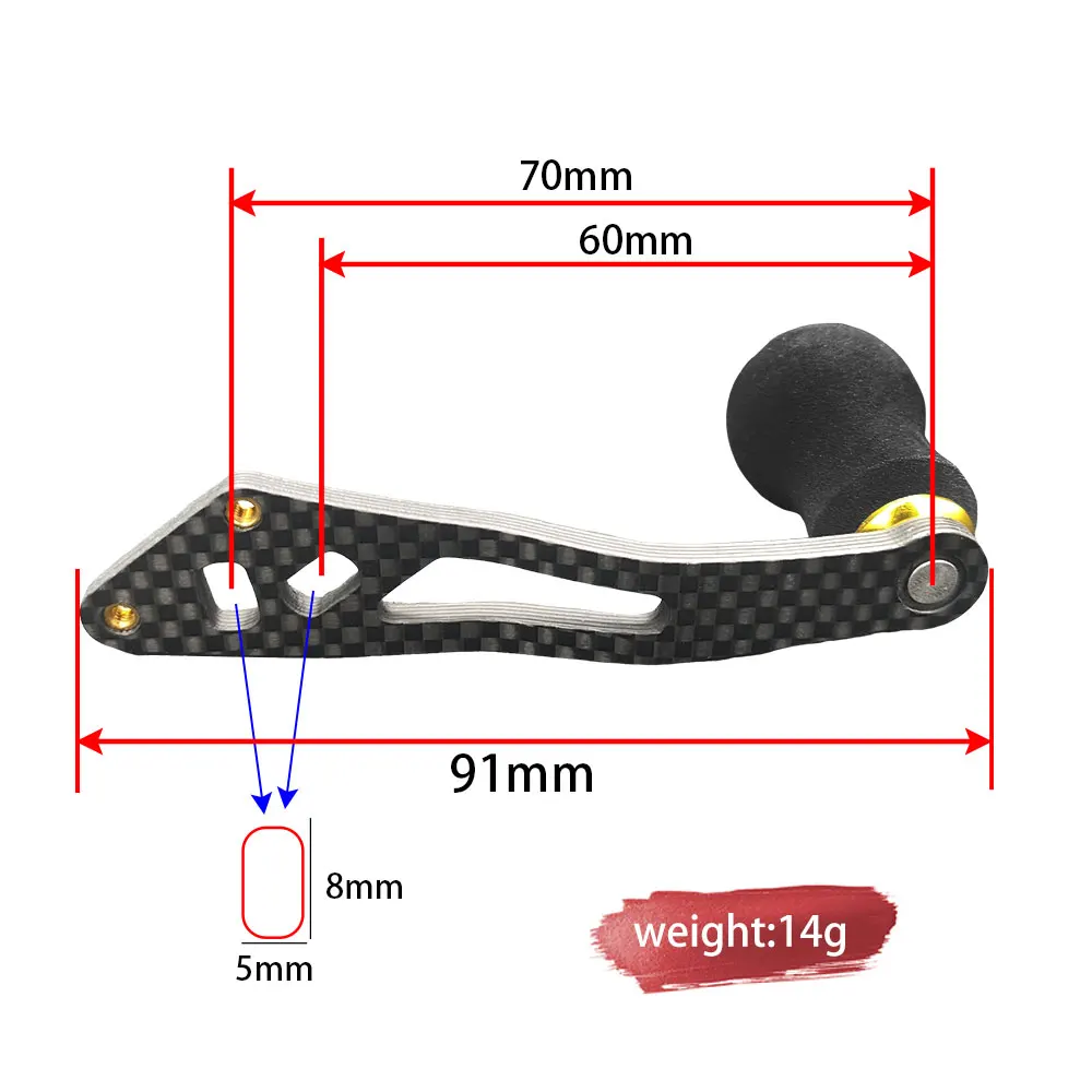 Carrete de pesca ligero de 14g, mango de fibra de carbono, perilla EVA, mango de repuesto para carrete de pesca DAIWA, repuestos - imagen 2