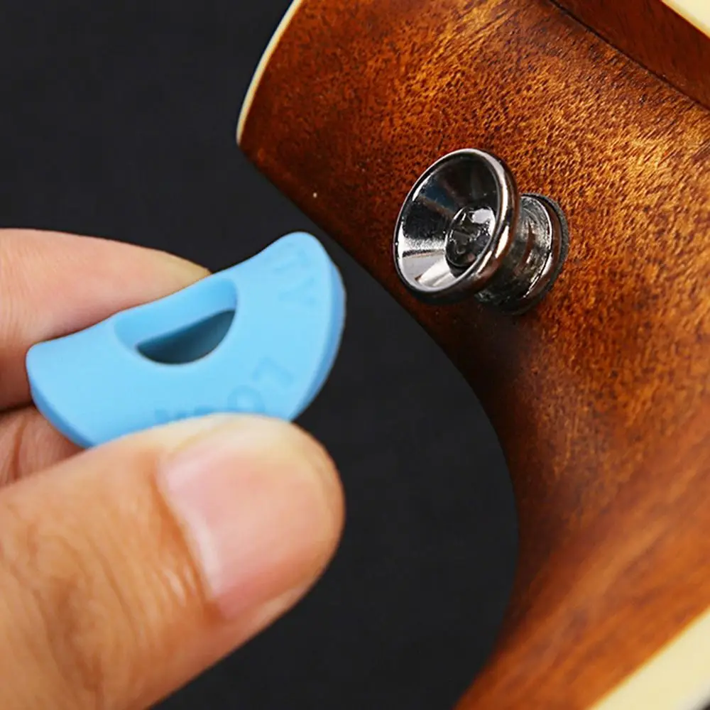 Juego de correas suaves para guitarra, Kit de correa para el cuello de ukelele ajustable de cuero PU, 10 púas de guitarra, adaptador de cabezal, correa para el hombro para bajo - imagen 4