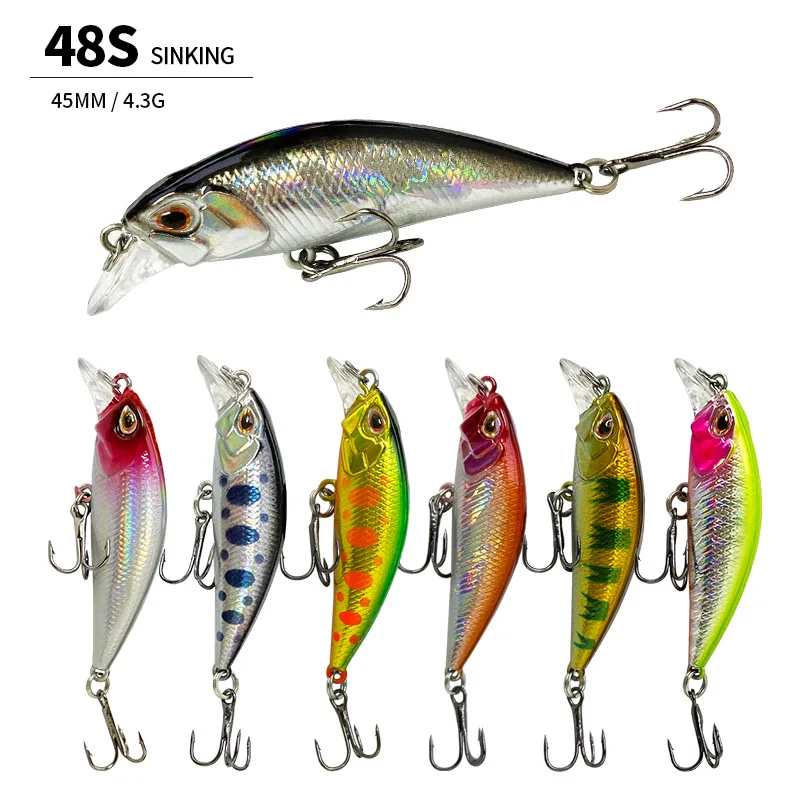 Mini Señuelos de Pesca de pececillos que se hunden, cebo Artificial de 48mm y 4g, para Peche, trucha, Swimbait, equipo de Jerkbait, 2 unidades - imagen 2