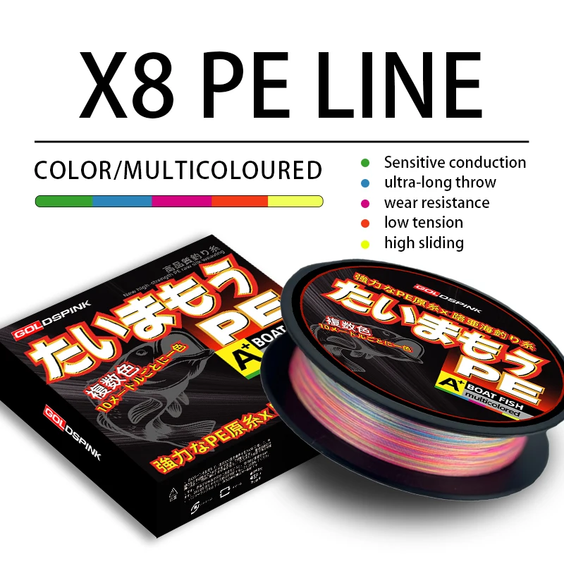 Nuevo Japón X8 hebras resistente a la abrasión hilo de pescar trenzado PE súper fuerte línea antimordida accesorios de pesca para pesca - imagen 5