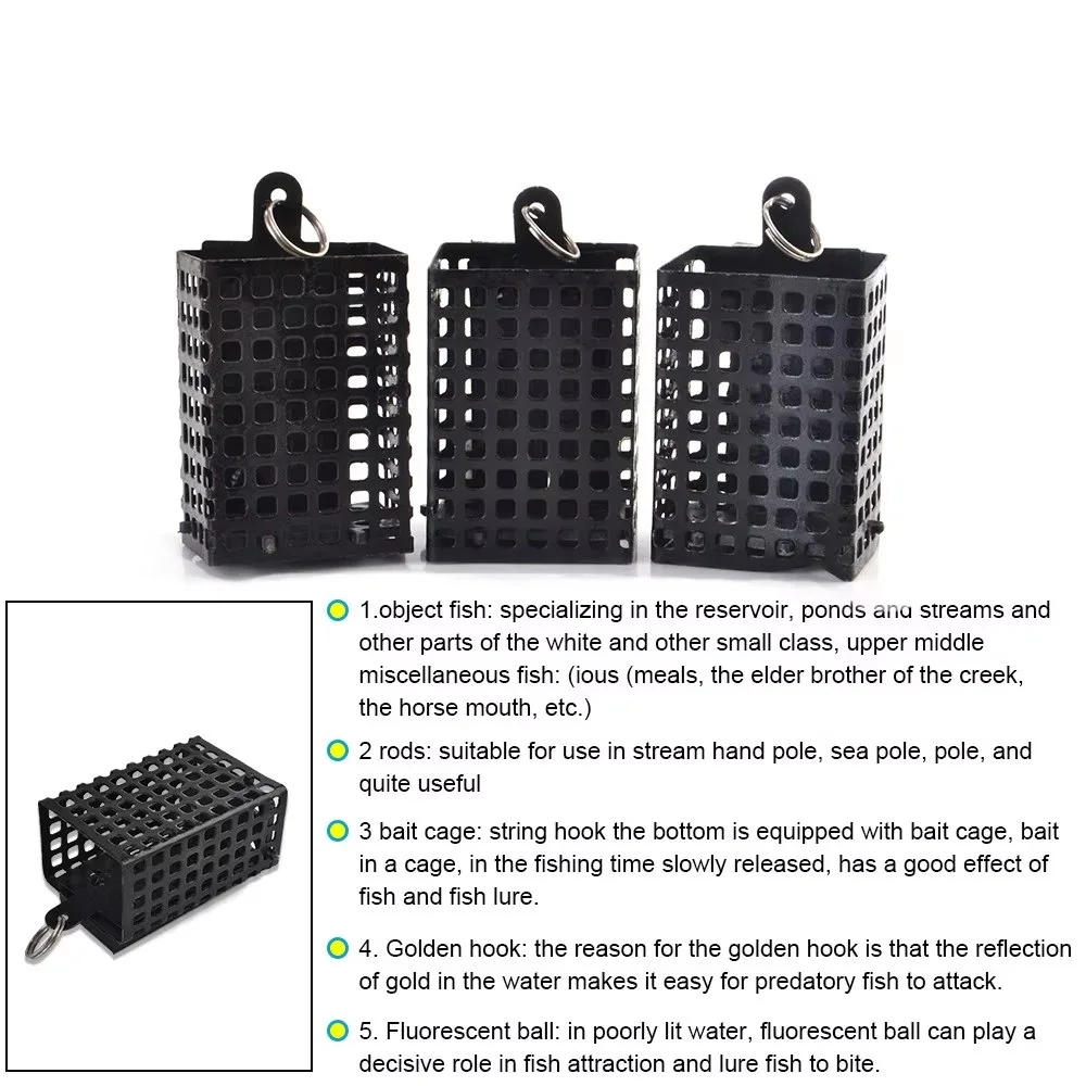 NGB 30g 40g 50g 60g 70g 80g 90g 100g alimentador cuadrado de Metal cebo jaula contenedor cebo cesta soporte alambre pesca de carpa hundimiento - imagen 5