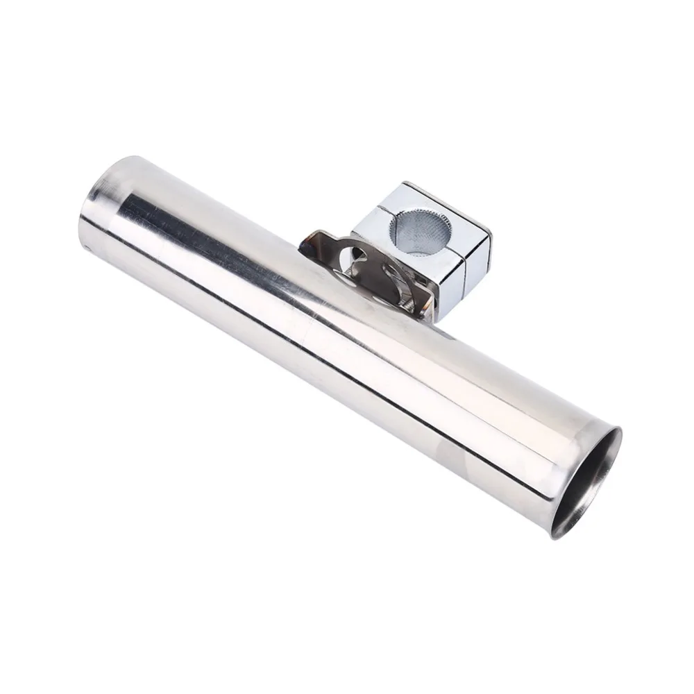 Soporte duradero para caña de pescar de acero inoxidable, soporte plateado para caña de pescar de 26cm de longitud, soporte ajustable para caña de pescar para barco marino - imagen 4