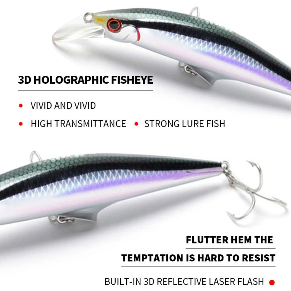 Señuelos de pesca de pececillo que se hunden, peso pesado, 95mm, 30g, cebo duro Artificial de fundición larga, Wobblers de lubina para trucha de agua salada, 1 Uds. - imagen 5