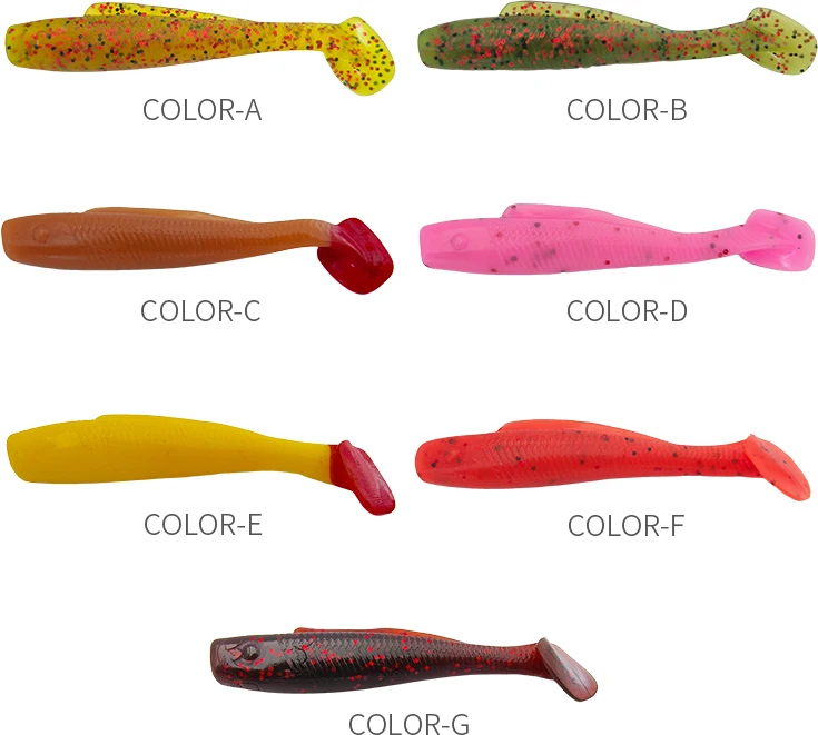 Señuelo de pesca suave con paleta en T flotante, 4 Uds., 8cm, 5g, Isca, gusano Artificial, Swimbait de silicona, TPR, lubina, trucha, aparejos de pesca Wobbler - imagen 4