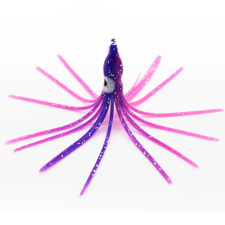 Señuelo de pesca Artificial suave, cebo de pesca de curricán, falda de calamar, pulpo, agua salada, 12cm, 5g, 10 piezas - imagen 2