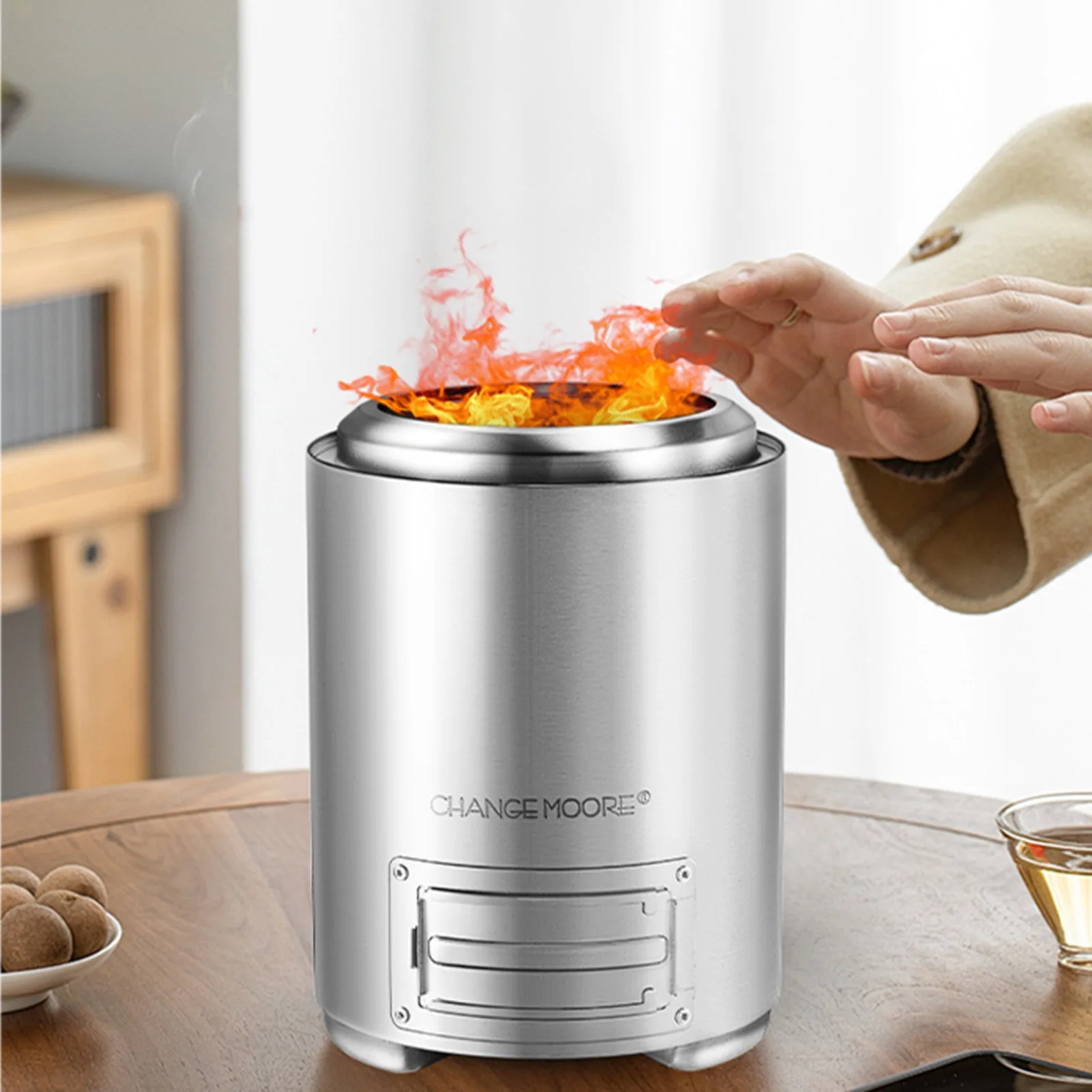 Brasero portátil Change Moore – Acero inoxidable para camping con pellets - imagen 5