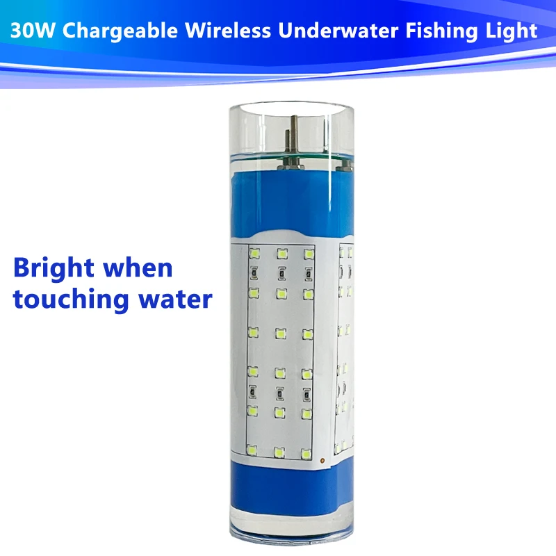 Luz subacuática llevada inalámbrica recargable blanca verde de la pesca de 30W 50W en agua dulce y salada - imagen 2