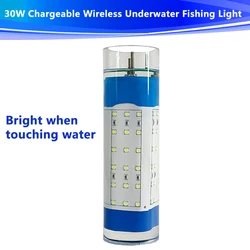 Luz subacuática LED recargable inalámbrica para pesca – Blanco y verde