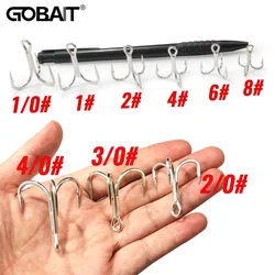 GOBAIT 10PCS 5X Ganchos agudos fuertes 8 # -5/0 ángulo de púas afilado acero alto en carbono níquel antioxidante Pesca señuelo Kit anzuelo de Pesca