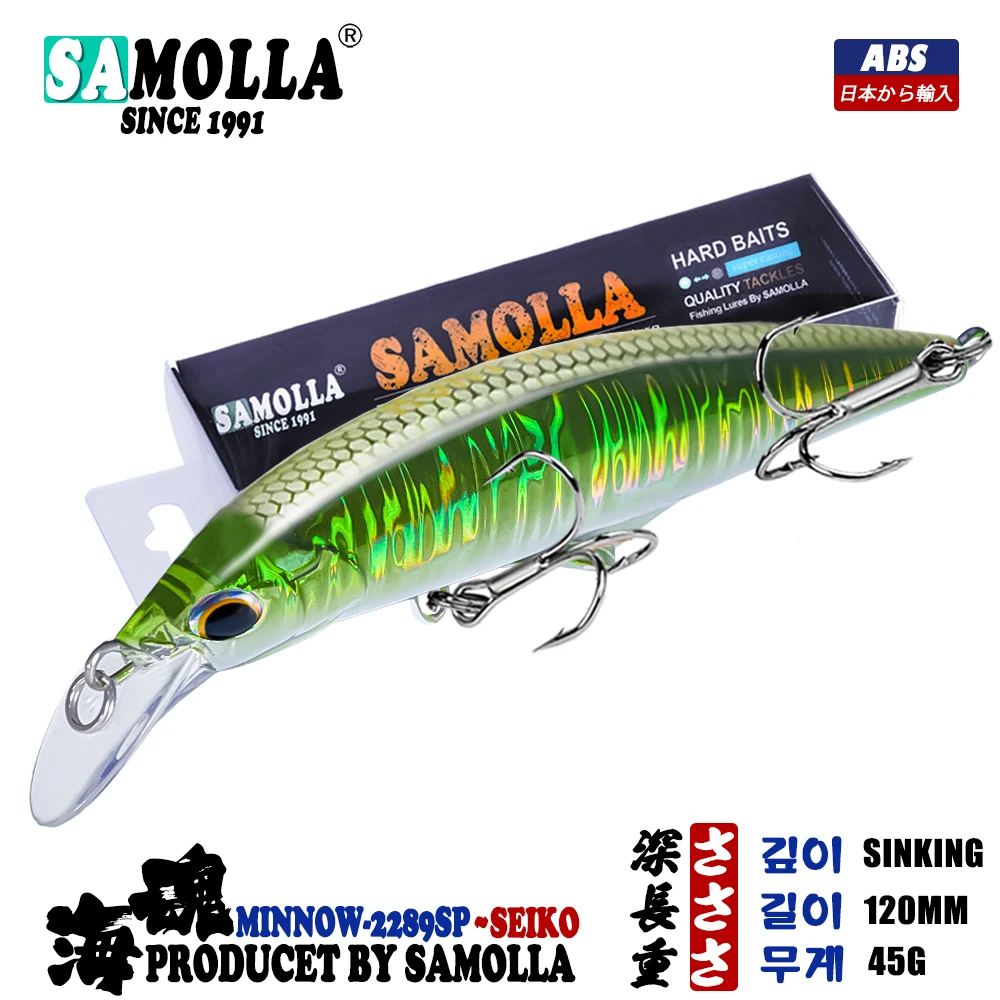 Señuelo minnow SAMOLLA 45g 120mm vista frontal