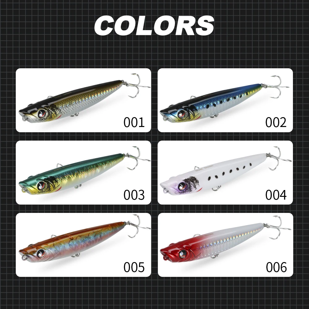 Hunthouse Pop Walker lápiz señuelo de pesca flotante cebo duro Topwater 90mm/11,6g superficie Popper WTD aparejos de pesca de lubina de agua salada - imagen 5