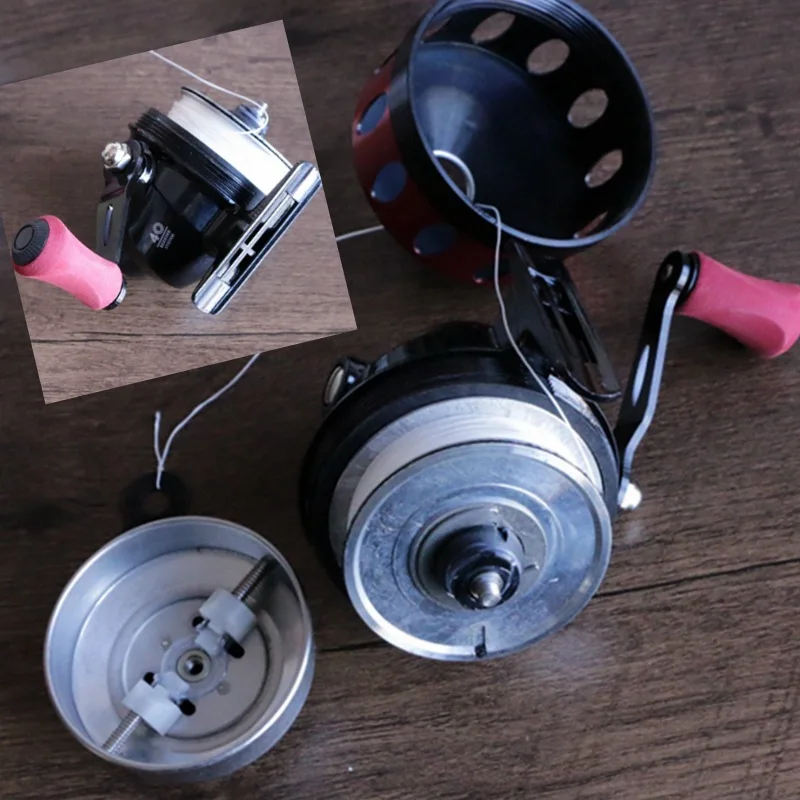 Carrete de pesca TR35/TB35 rojo y azul, cubierta frontal de aleación de aluminio, tirachinas grande de alta calidad, rueda de pescado para caza, relación de velocidad 4,3: 1 - imagen 2