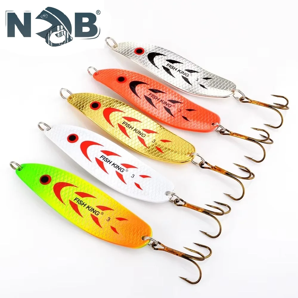 NGB 20g 30g señuelo de pesca con cuchara de Metal cebo Artificial duro Wobblers cuchara cebo con anzuelo triple Lucio