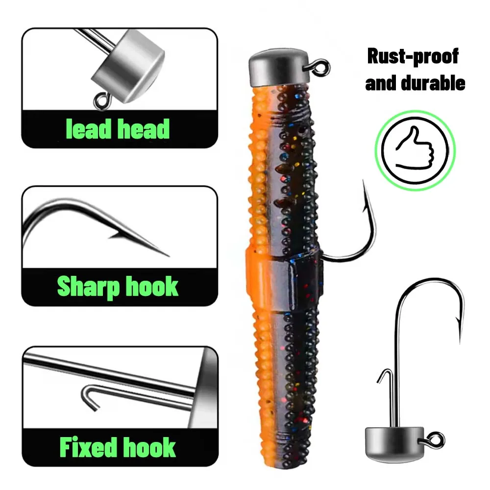 ZUKIBO Ned-anzuelo de plomo, cebo suave, accesorios de pesca, caja antibobinado, gancho individual, acero rico en carbono, anticorrosión de agua de mar Gancho de la plantilla de la plantilla de la plantilla delicada - imagen 3