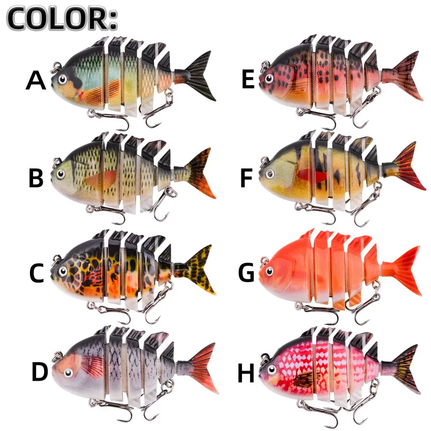 Señuelos de pesca multiarticulados, 1 Uds., 8cm, 16g, Wobbler, cuerpo duro, Bluegill, Swimbaits, hundimiento, cebo de pez solar realista, aparejos de trucha - imagen 4