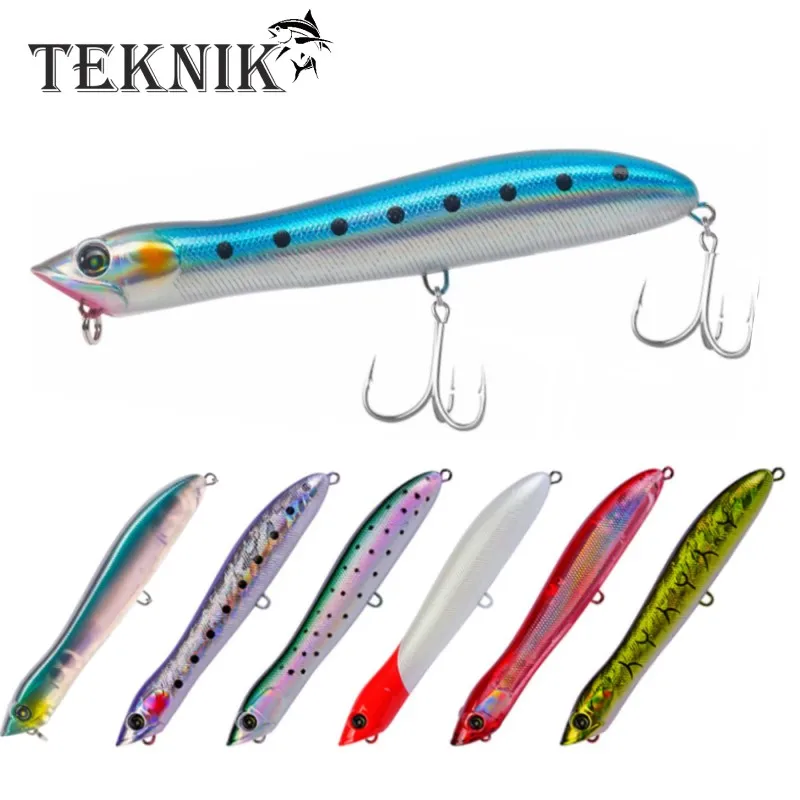 Señuelo de pesca Topwater WTD 80mm/125mm Popper y señuelo de pesca con lápiz flotante Crankbait Snakehead Wobblers Patchinko StickBaits