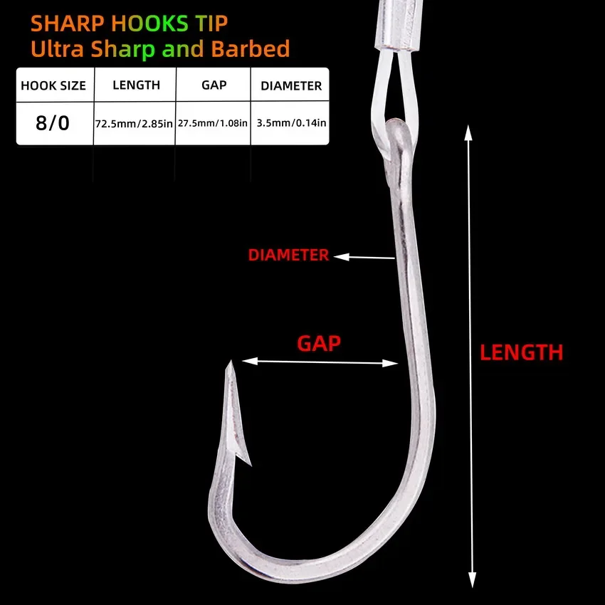 Cebo de pesca de aguas profundas, 1 unidad, 21cm/8,26 pulgadas, para atún, delfín, tiburón, gran juego, pulpo, falda de calamar, señuelos de arrastre - imagen 5