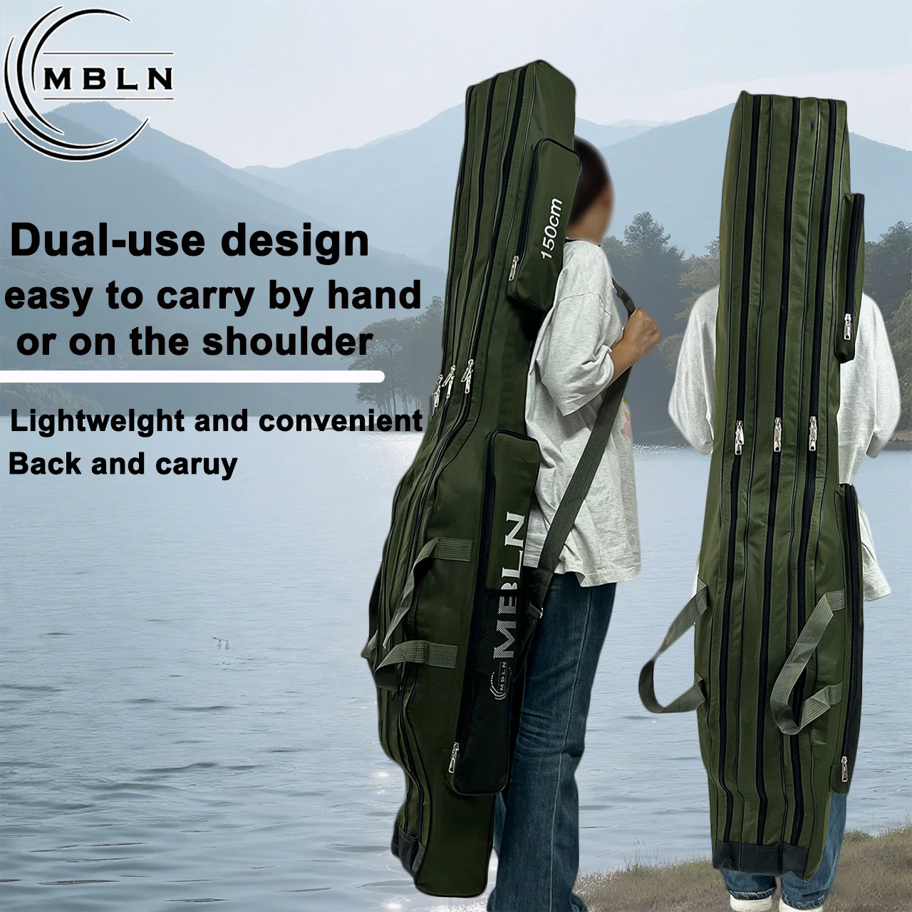 Mochila portacañas MBLN – Bolsa de pesca 3 capas gran capacidad - imagen 2