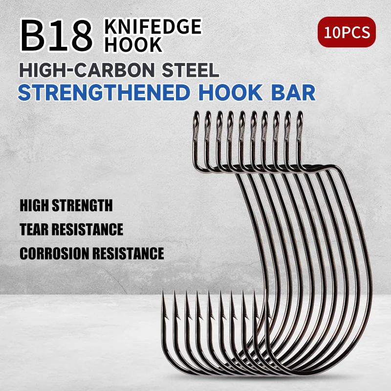 Anzuelos de pesca supercontinent para pesca de lubina, anzuelos de manivela compensados de acero rico en carbono, cebo de gusano suave, anzuelos de molde, anzuelo de aparejo Texas - imagen 2