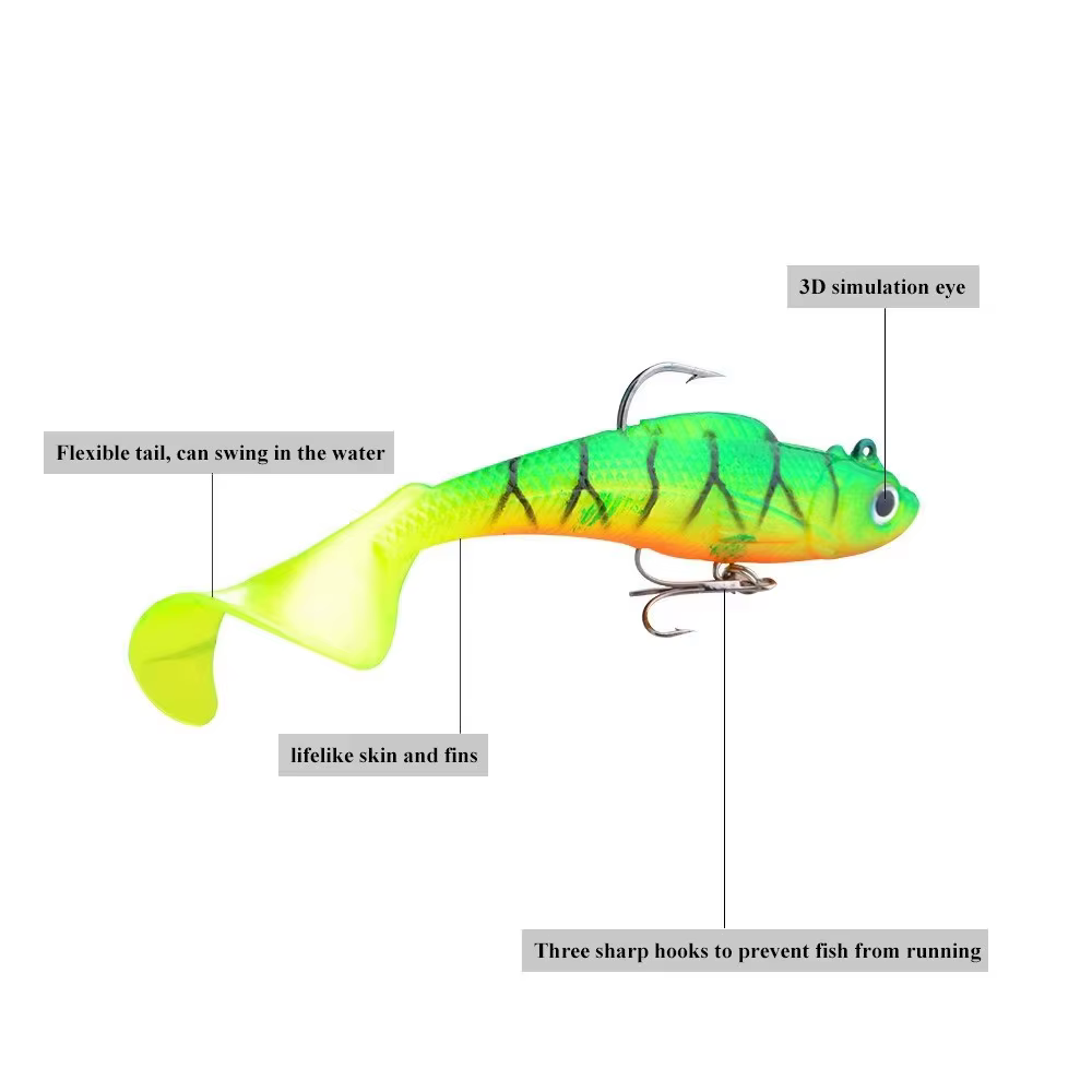 FTK 4,5/8, 5/21g cabezales de plantilla cebo de silicona suave Señuelos de pesca larva 6/8/10cm Wobblers hundidos Swimbait cebo de pesca Artificial - imagen 5