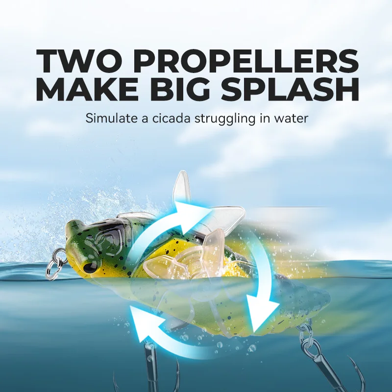 1 Uds doble hélice sombra cigarra 7,5 cm 15,5g Luya cebo falso cebo duro - imagen 3