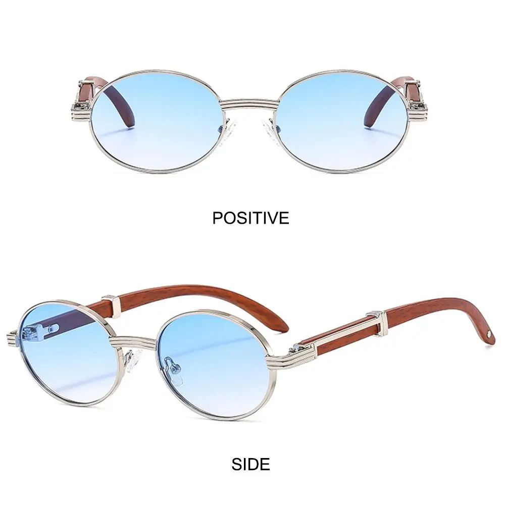 Gafas de sol redondas vintage con montura pequeña a la moda, gafas de sol ovaladas clásicas de moda, gafas de sol UV400 de lujo para mujeres y hombres - imagen 3
