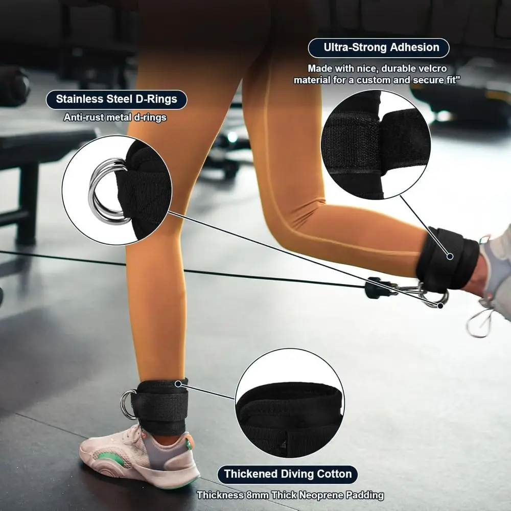 Juego de accesorios para máquina de cables de construcción de nailon, manijas de ejercicio de gimnasio de alta resistencia desmontables, engranaje extraíble Lat duradero - imagen 4