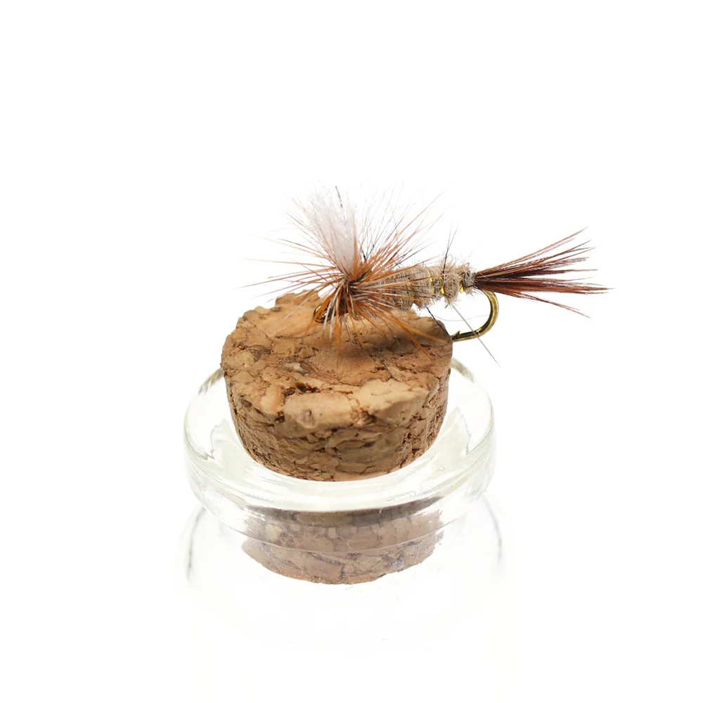 Bimoo 6 uds Grizzly Brown Hackle paracaídas Adams mosca seca anzuelo de mosca con púas May Fly Midge Fly Caddis mosca trucha Señuelos de pesca cebos - imagen 5