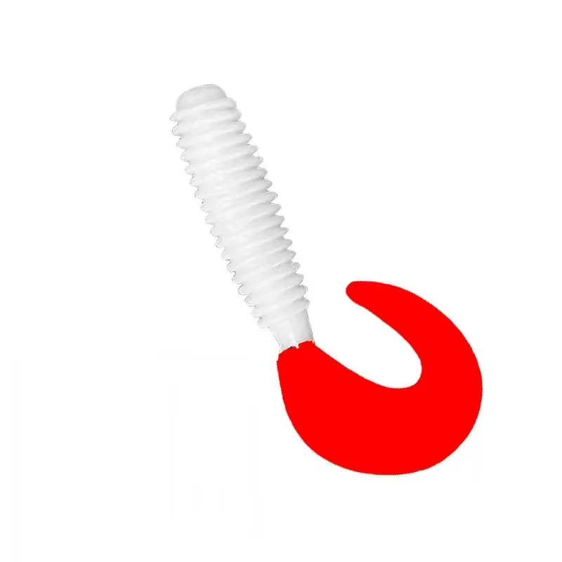 Wobbler Siren para carpa – Silicone blanco 50-70mm con cola roja - imagen 2