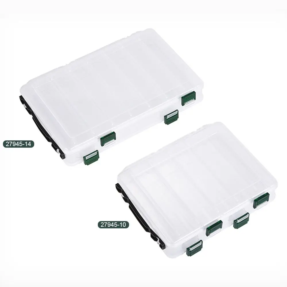 Caja de plástico transparente de doble cara para almacenamiento de aparejos de pesca, contenedor de señuelos, caja de cebo - imagen 4