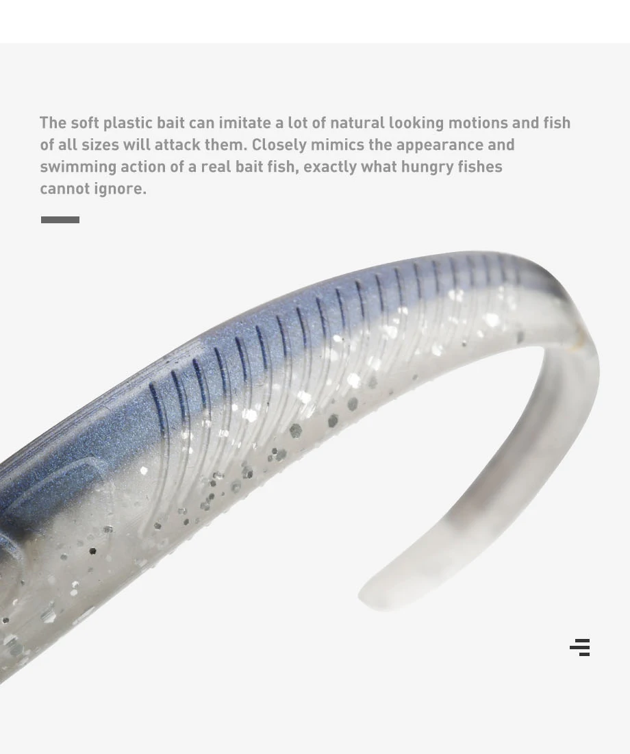 Señuelo de pesca suave 10 uds/lote 130mm 3,8G cebo artificial aparejos de pesca Crazy Slug de calidad Worms Shad Eel Seabass - imagen 4