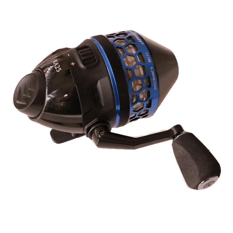 Carrete de pesca 1 + 1BB rueda de Metal cerrada RA 25 señuelo al aire libre caza tirachinas con línea de nailon 0,28 120m - imagen 4