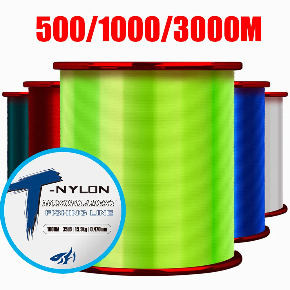 Línea de pesca de 3000m, proceso de tratamiento de revestimiento de fluorocarbono de 3LB-35LB, línea de nailon de superficie de carbono para pesca en agua dulce y salada - imagen 2