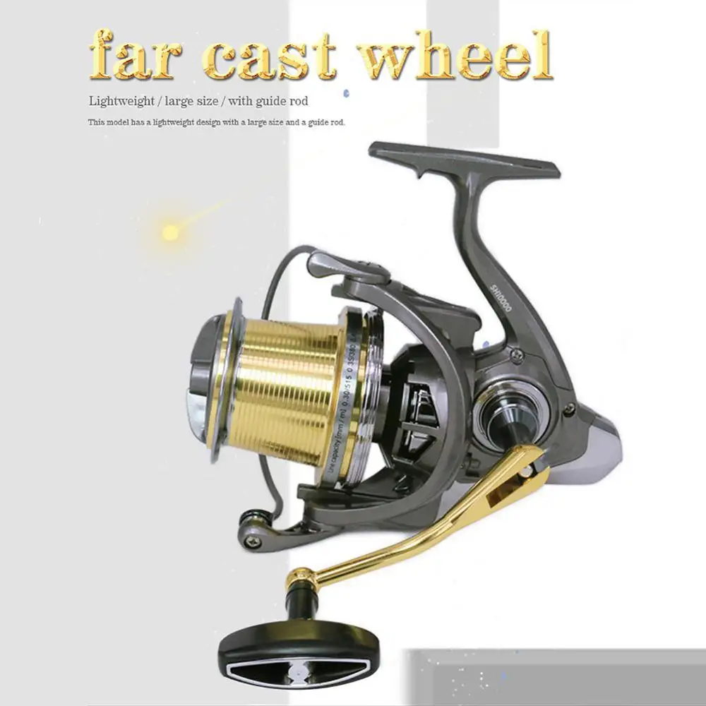 Carrete giratorio grande de 20KG/44LB, arrastre máximo 6 + 1BB, carrete de Metal de fundición larga, carretes de pesca giratorios SH10000/12000 - imagen 2