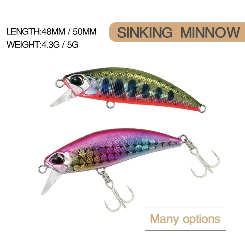 4,3g 5g Jerkbait Crankbait aparejos de pesca de lubina caliente Mini pececillo hundido Wobbler Señuelos de pesca trucha cebo duro de plástico Artificial - imagen 3