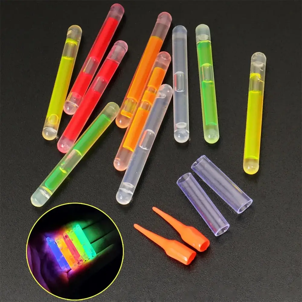 10 unids/bolsa luciérnagas 4,5*40mm para flotador de pesca barra de luz fluorescente luz de noche herramienta de luces barra brillante de color oscuro - imagen 2