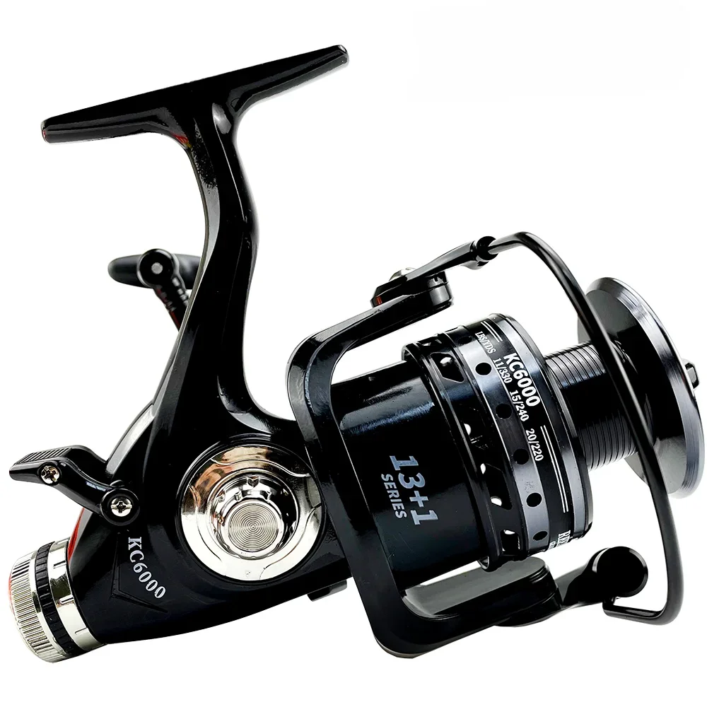 GHOTDA-Carretes de pesca giratorios 5,2: 1, carrete de Metal serie 3000-6000, rueda de pesca de carpa, freno doble, carrete de fundición suave - imagen 5