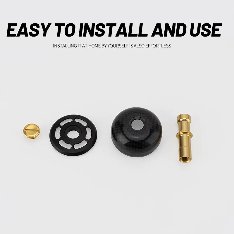 DEUKIO DIY, empuñaduras de carrete de pesca Baitcasting, rueda de cebo, perilla de fibra de carbono, modificación de piezas individuales para marca D/S con accesorios - imagen 2