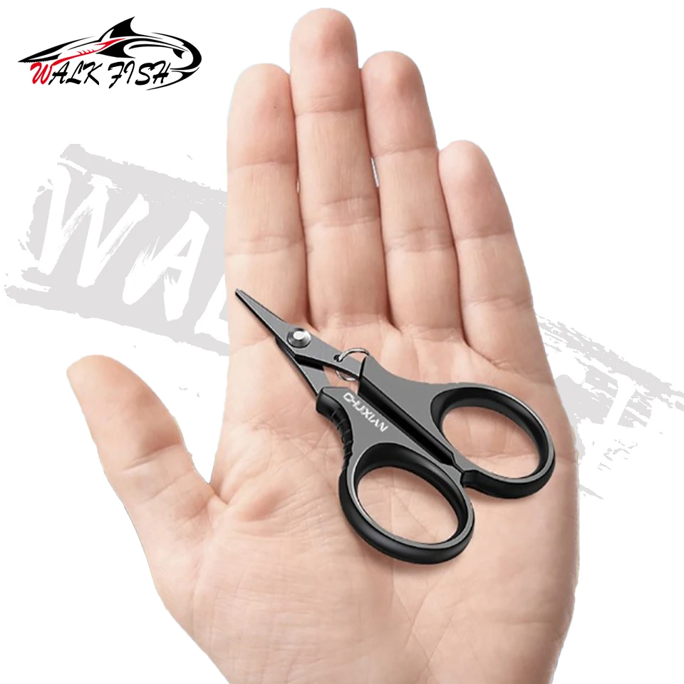 WALK FISH-tijeras pequeñas de pesca chapadas en titanio, fuerte caballo atado, línea de PE, piel de plomo, tijeras multifuncionales especiales - imagen 5