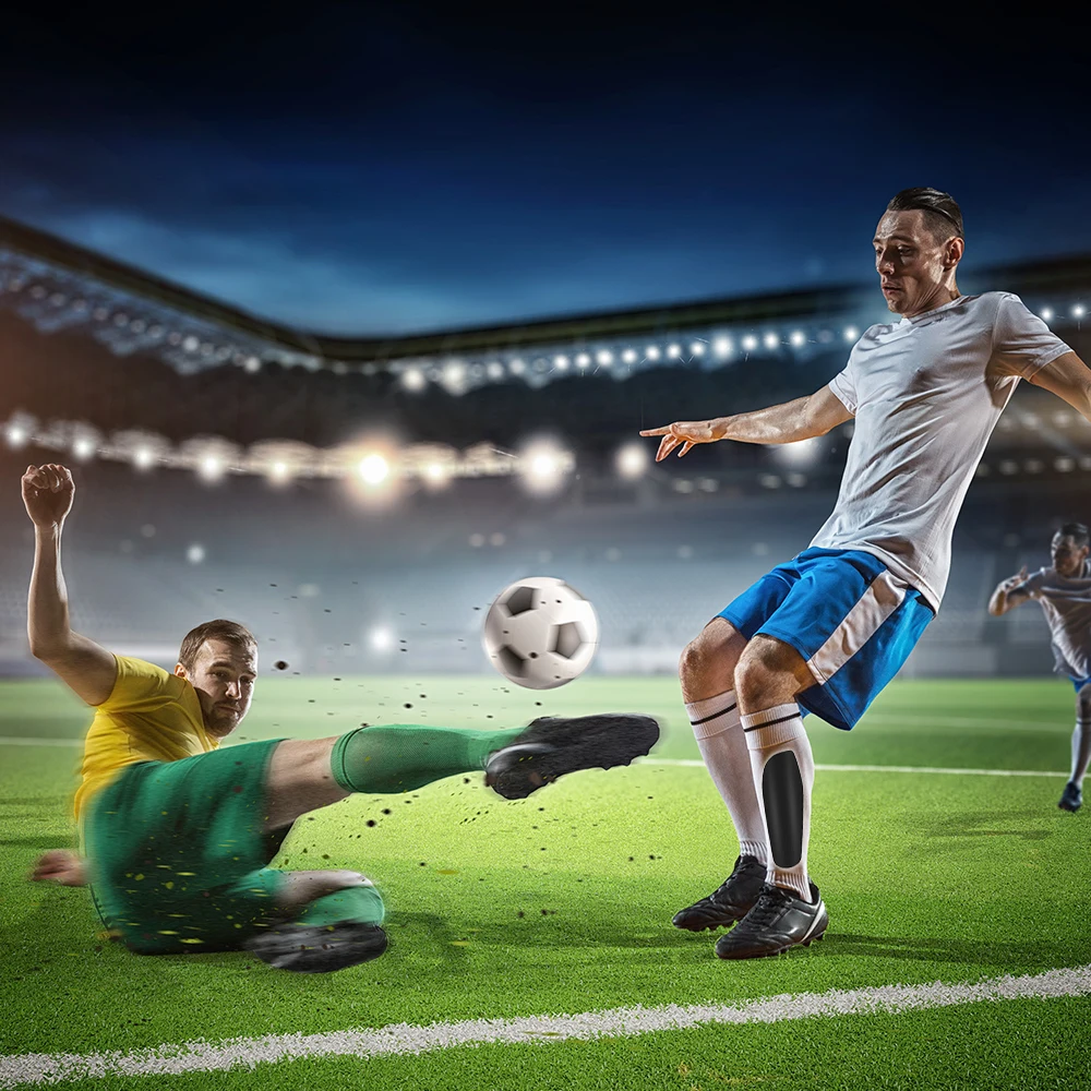 Nuevo soporte ligero para espinilleras de fútbol, espinilleras protectoras de plástico para espinilleras de fútbol, cubierta Unisex - imagen 4