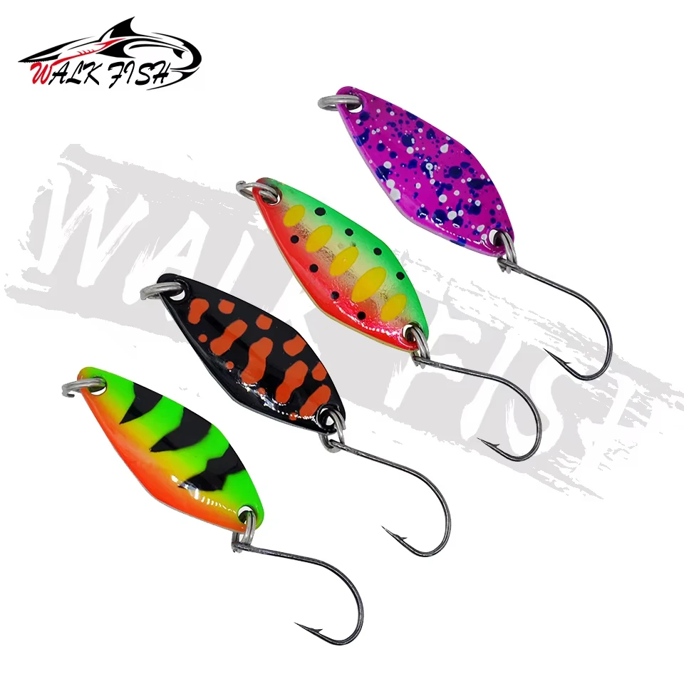 WALK FISH 1 Uds 3,6g 29mm cuchara cebo trucha señuelo Metal pintura colorida cobre Señuelos de Pesca artificiales trucha perca equipo de pesca - imagen 3