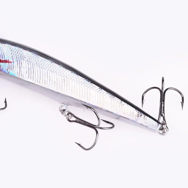 Señuelo de Pesca flotante para pececillo, 14cm, 18,5g, Wobbler Swimbaits, cebo duro Artificial con anzuelo triple, aparejos de Pesca para lubina, 1 ud. - imagen 4