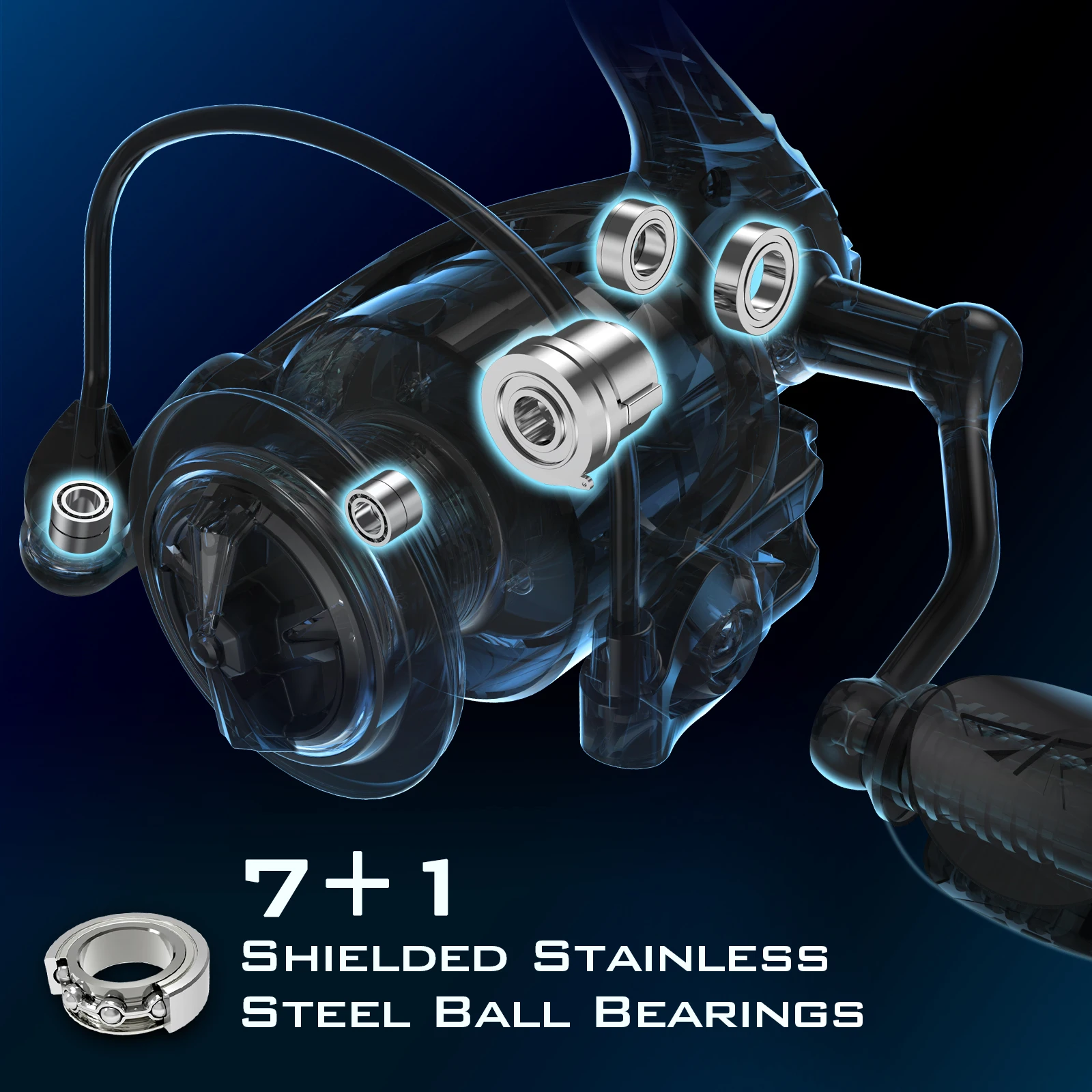 Carrete de pesca KastKing Spartacus II, carrete giratorio de fibra de carbono sellado, arrastre máximo de 22 libras, 7 + 1 BB inoxidable para agua dulce y salada - imagen 2