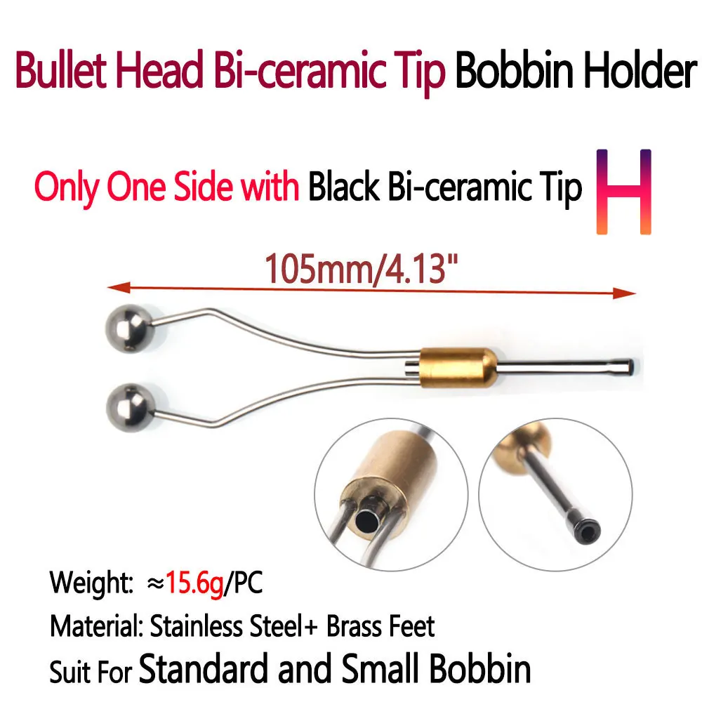 Bimoo-bobina para atar moscas con punta de aleación de acero y cerámica, soporte para bobina de hilo pequeño y estándar, herramienta de fabricación de señuelos con mosca húmeda y seca para pesca - imagen 5