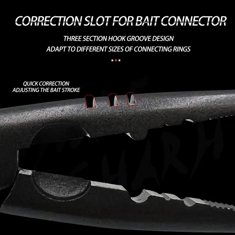 Herramientas de pesca multifunción, alicates divididos de acero de alto carbono, cortador de línea, removedor de anzuelos de pesca, alicates de pesca de Punta larga doblados - imagen 4
