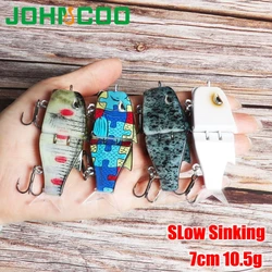 Señuelo de pesca multiarticulado, 7cm, 10,5g, con ganchos dobles, hundimiento lento, cebo de pesca Artificial de 2 secciones, 1 Uds.