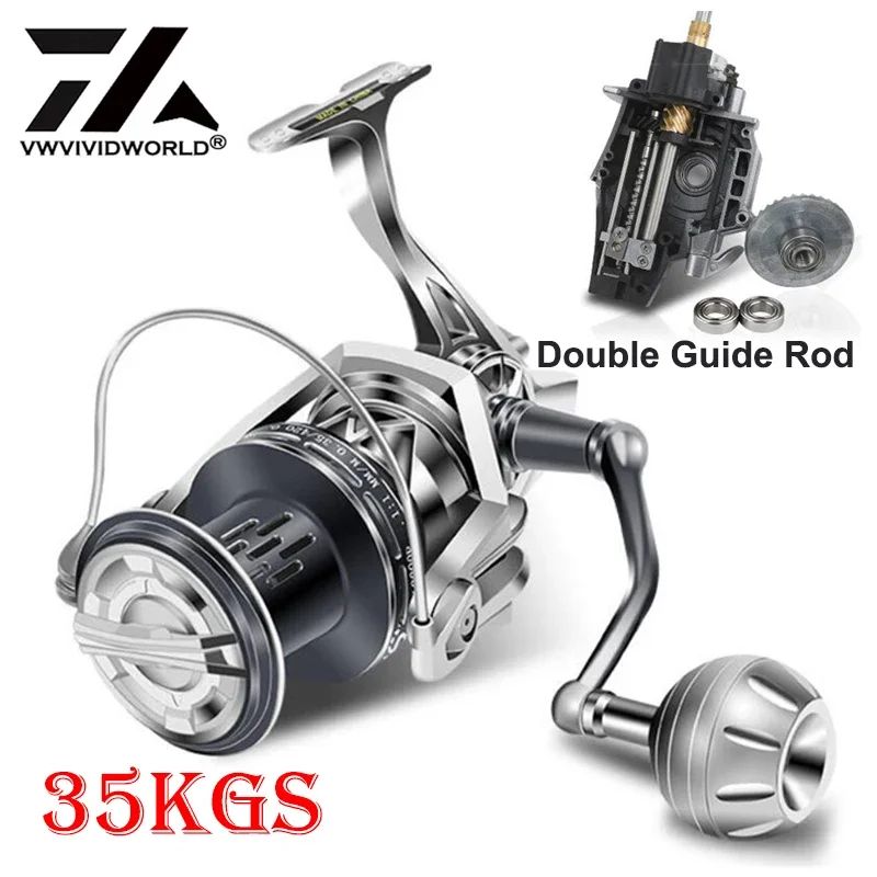 8000-12000 35KG Max Drag Zoutwatervisserij-reel Legering Spoel Stalen Lager Legering Gear Metalen Arm Zee boot Vissen Spinning Reel - imagen 3