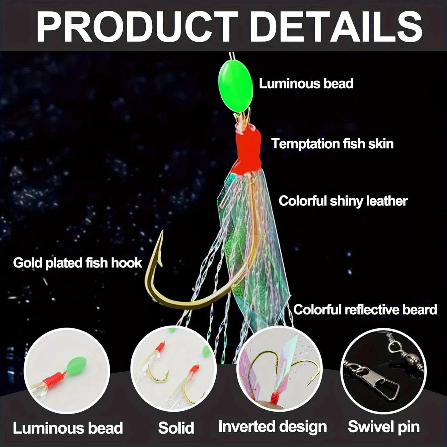 5 aparejos Sabiki con 30 anzuelos, preatados para pesca en agua salada y dulce, anzuelos de pesca de alto carbono con cuentas brillantes - imagen 4