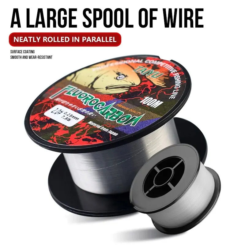TAIYU-línea de pesca de fluorocarbono estándar de 100M, hilo de pesca con mosca de carpa, materiales japoneses, 3LB-26LB, alambre líder duradero, 0,14mm-0,47mm - imagen 3